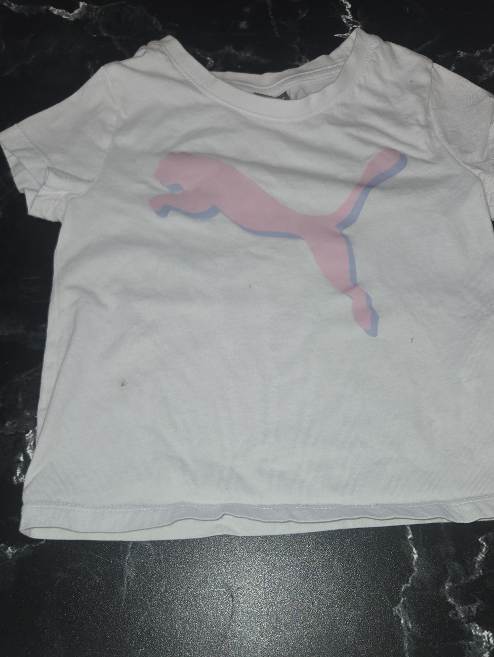 Puma White Tee with Pink Logo